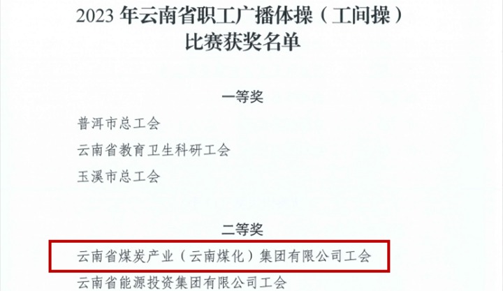 【喜讯】云煤（南宫NG28）集团在2023年云南省职工文体活动中勇创佳绩